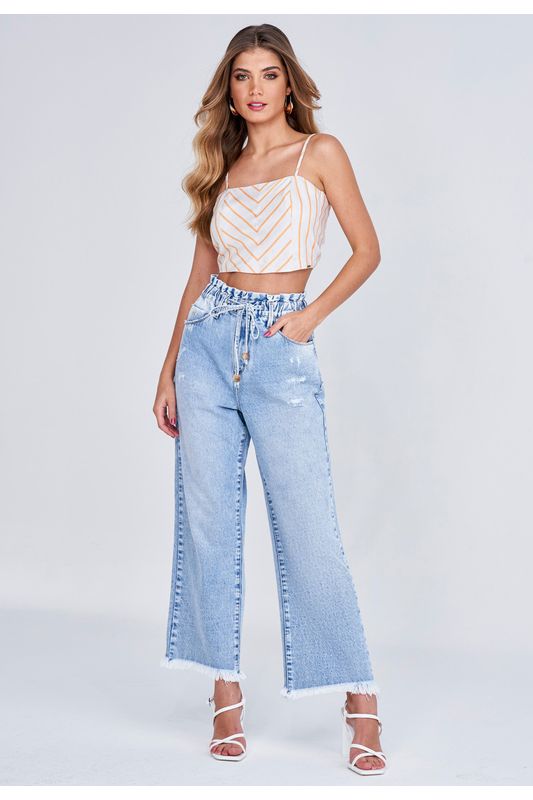 Cropped jeans claro