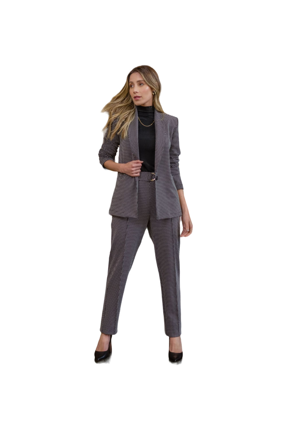 Blazer Matuta Essencial Estampa Poá Preto Garm Store