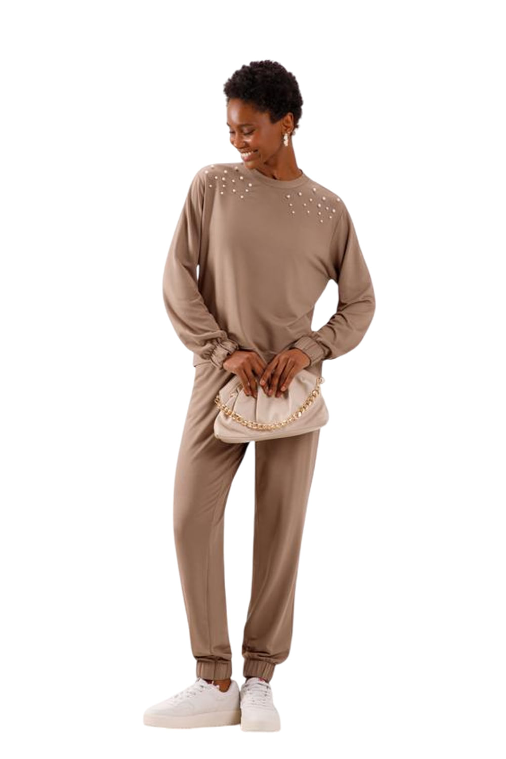 Conjunto Lunender Em Moletom Leve Marrom Garm Store - Main Image